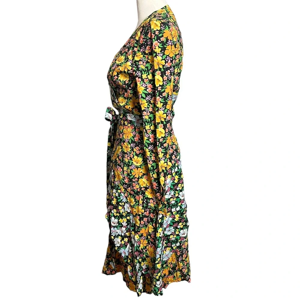 Maje Roen Floral Asymmetric Midi Dress NEW - Picture 6 of 14